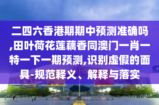 二四六香港期期中預(yù)測(cè)準(zhǔn)確嗎,田葉荷花蓮藕香同澳門一肖一特一下一期預(yù)測(cè),識(shí)別虛假的面具-規(guī)范釋義、解釋與落實(shí)