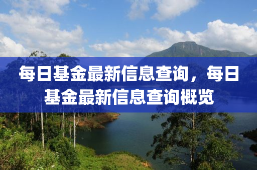 每日基金最新信息查詢，每日基金最新信息查詢概覽