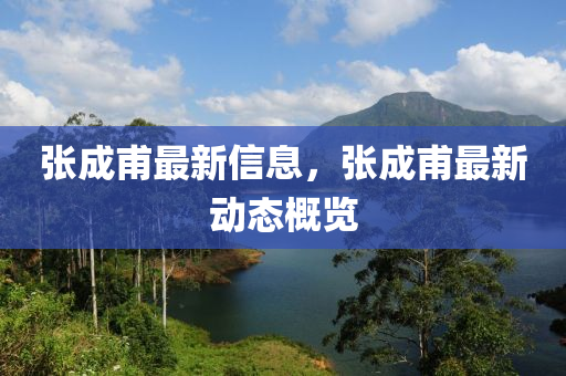 張成甫最新信息，張成甫最新動(dòng)態(tài)概覽